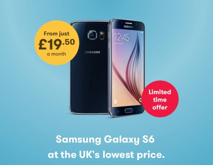 Pick up a Samsung Galaxy S6 + tariff for a fiver a week!